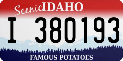 ID license plate I380193