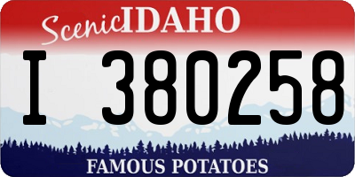 ID license plate I380258