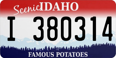 ID license plate I380314