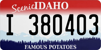 ID license plate I380403