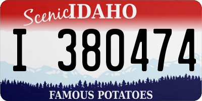 ID license plate I380474