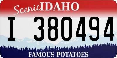 ID license plate I380494