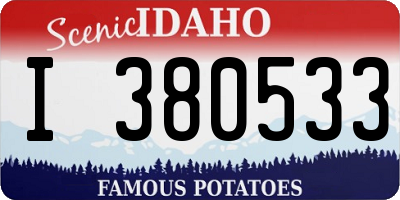ID license plate I380533