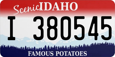 ID license plate I380545