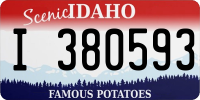 ID license plate I380593
