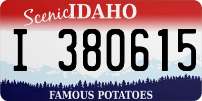 ID license plate I380615