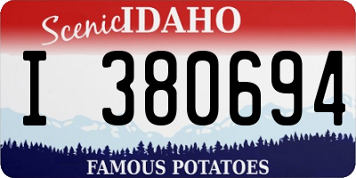 ID license plate I380694