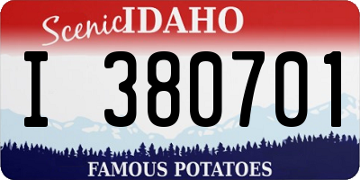 ID license plate I380701