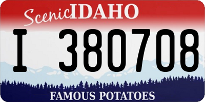 ID license plate I380708