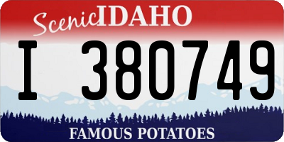 ID license plate I380749
