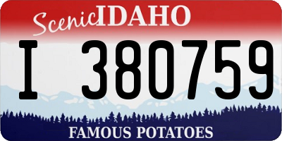 ID license plate I380759