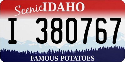 ID license plate I380767