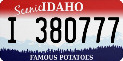 ID license plate I380777