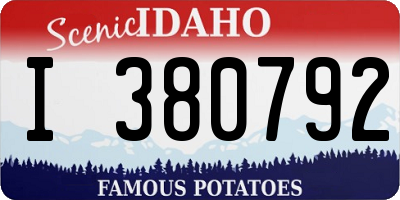 ID license plate I380792