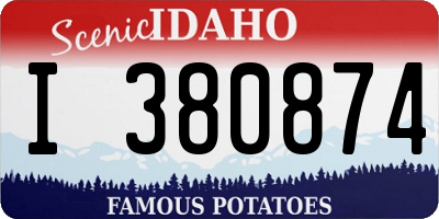 ID license plate I380874
