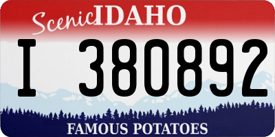 ID license plate I380892