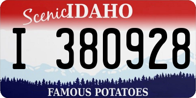 ID license plate I380928