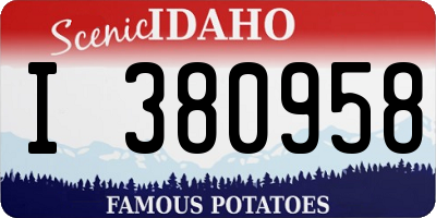 ID license plate I380958