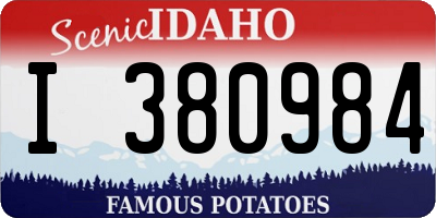 ID license plate I380984