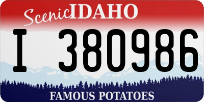 ID license plate I380986