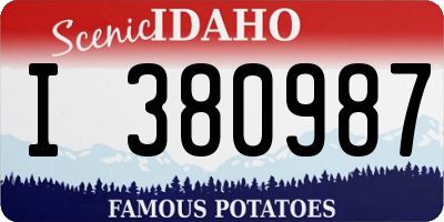 ID license plate I380987