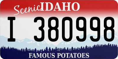 ID license plate I380998