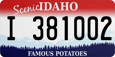 ID license plate I381002