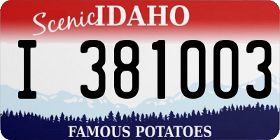 ID license plate I381003