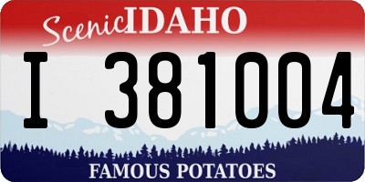 ID license plate I381004