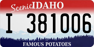 ID license plate I381006