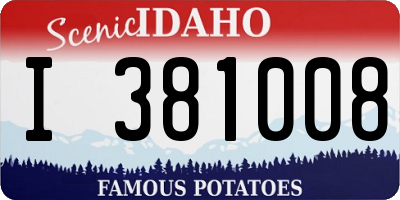 ID license plate I381008