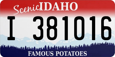ID license plate I381016