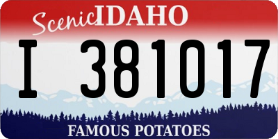 ID license plate I381017
