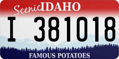 ID license plate I381018