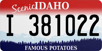 ID license plate I381022