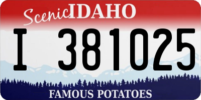 ID license plate I381025