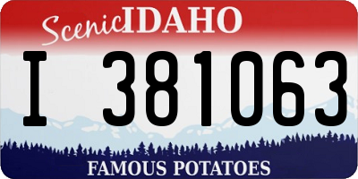 ID license plate I381063