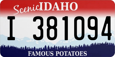 ID license plate I381094