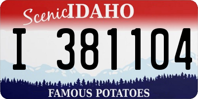 ID license plate I381104