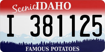 ID license plate I381125