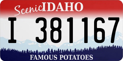 ID license plate I381167