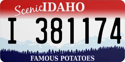 ID license plate I381174