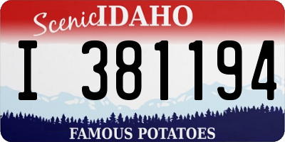 ID license plate I381194