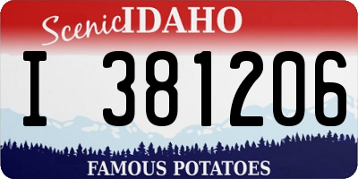 ID license plate I381206
