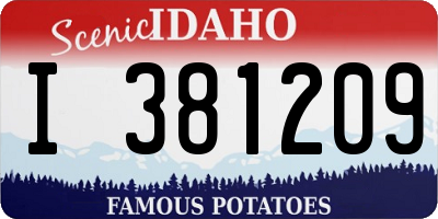 ID license plate I381209