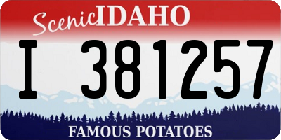 ID license plate I381257