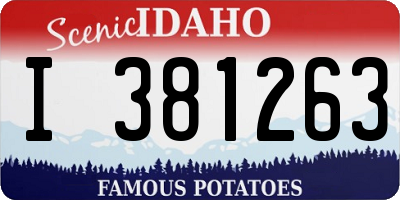 ID license plate I381263