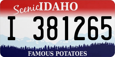 ID license plate I381265