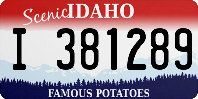 ID license plate I381289