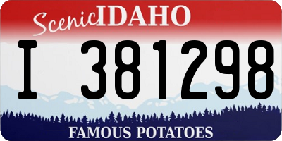 ID license plate I381298